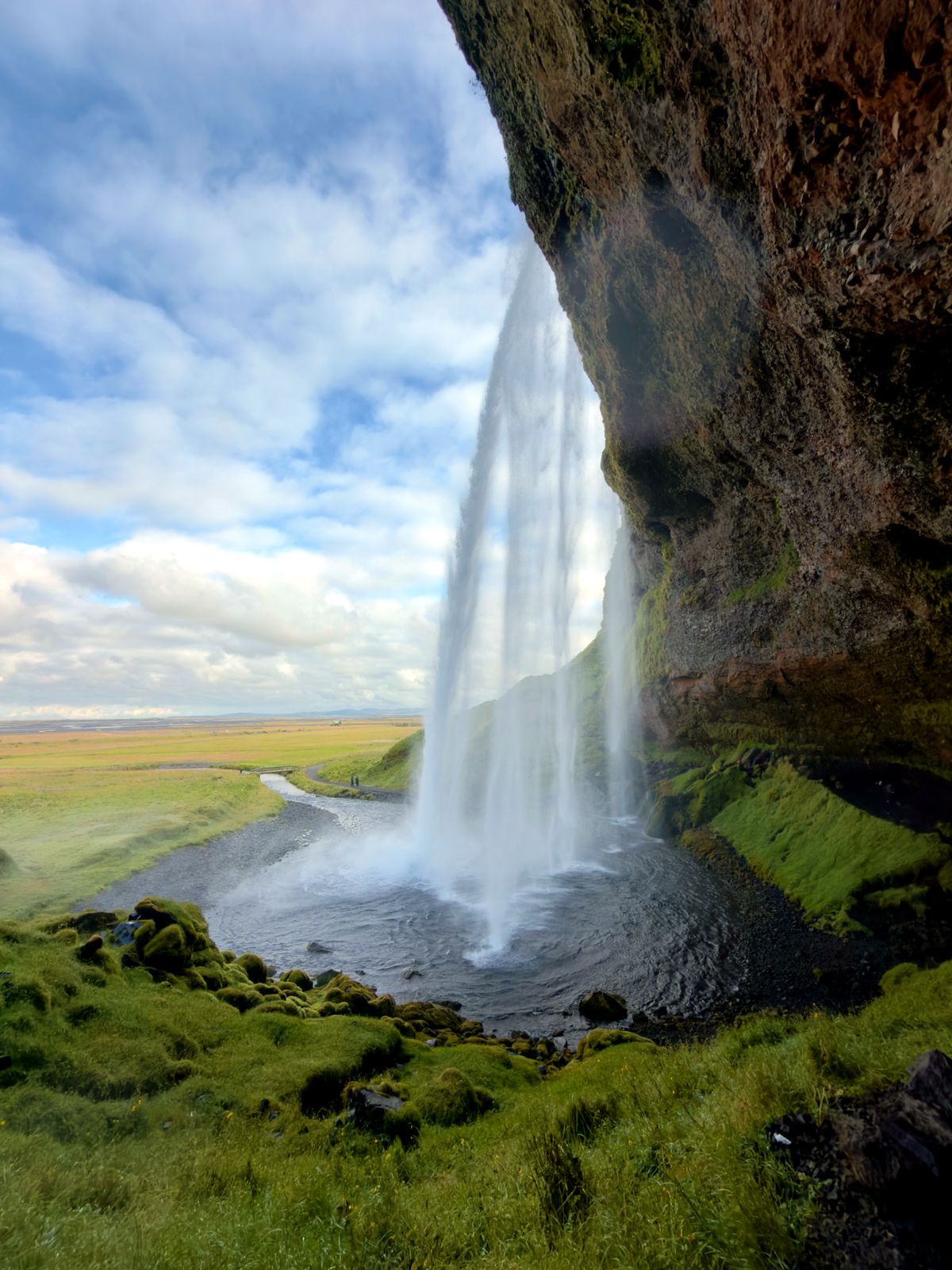 Seljalandsfoss seen from the cave behind the water